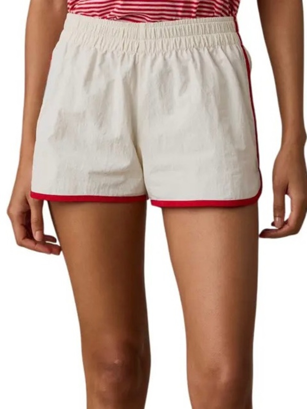 BDG Urban Outfitters White Dolphin Running Shorts Red Trim XS